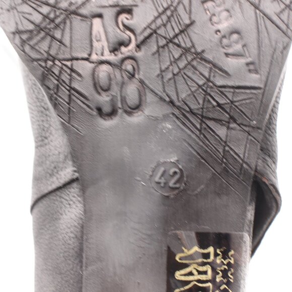 A.S.98 Black Ankle Boots with Buckle Detail - Picture 10 of 10